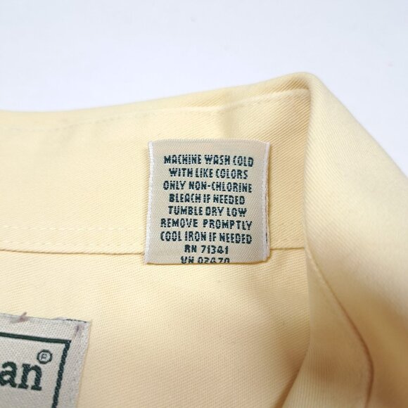 LL Bean Mens Traditional Fit Button Down Dress Shirt L Yellow Long Sleeve Cotton - Picture 7 of 7